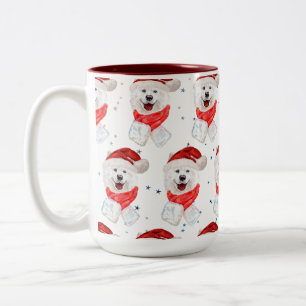 Caneca De Café Em Dois Tons Samoyed Dog Breed Christmas Stars