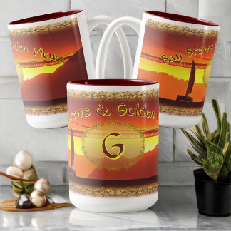 Caneca De Café Em Dois Tons San Francisco Bay Brews & Golden Views 1124
