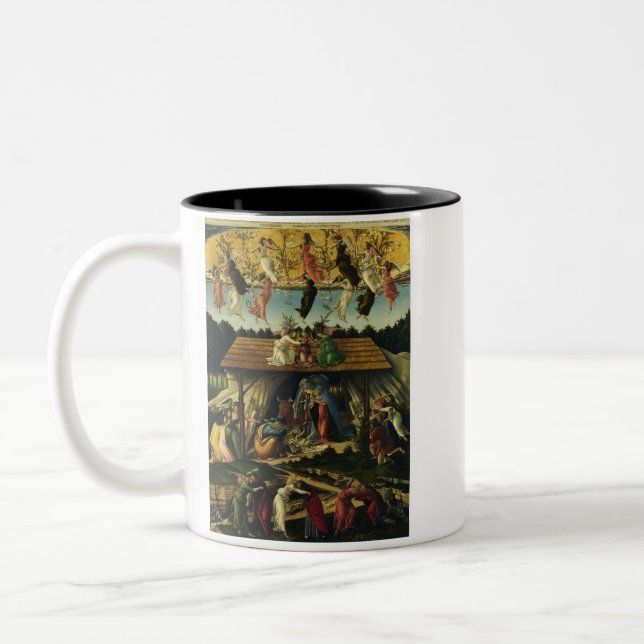 Caneca De Café Em Dois Tons Sandro Botticelli - O Nascimento Místico – Arte Er (Esquerda)