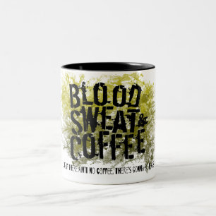 Caneca De Café Em Dois Tons Sangue Engraçado E Café Ou Lágrimas