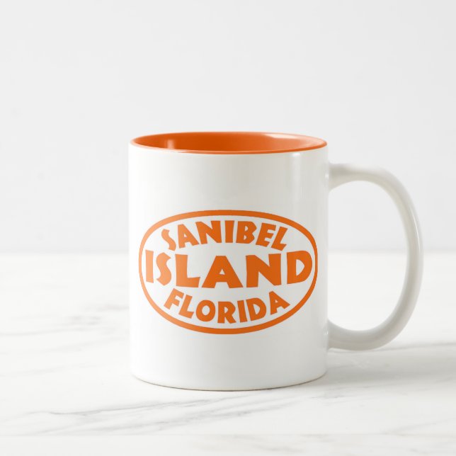 Caneca De Café Em Dois Tons Sanibel Island - Anoval laranja da Flórida (Direita)