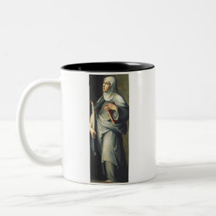 Caneca De Café Em Dois Tons Santa Brígida da Suécia Mística Medieval