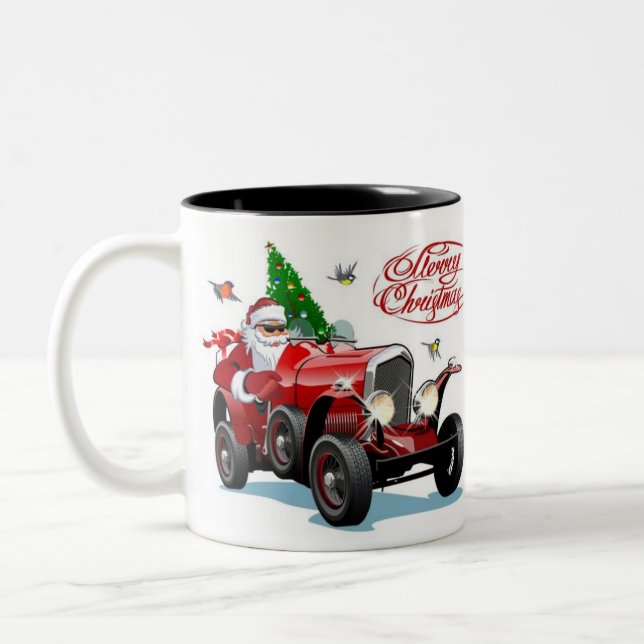 Caneca De Café Em Dois Tons Santa car Mug (Esquerda)