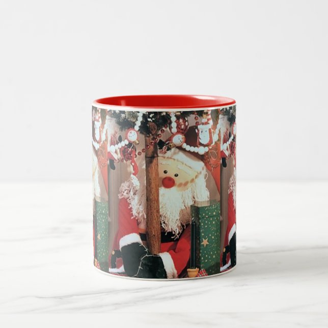 CANECA DE CAFÉ EM DOIS TONS **SANTA CLAUS ADORÁVEL** NATAL (Centro)