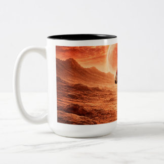 Caneca De Café Em Dois Tons Santa Claus Explores Orange Planet