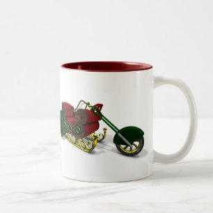 Caneca De Café Em Dois Tons Santa Claus Motor Trike Sledge