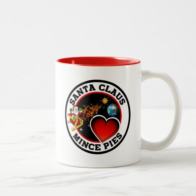 Caneca De Café Em Dois Tons Santa Clause ama tartes (Direita)