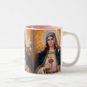 Caneca De Café Em Dois Tons Santa Mãe Maria Imaculosa coração, Rua Maria, Cató