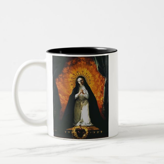 Caneca De Café Em Dois Tons Santa Margarida Maria Alacoque (Esquerda)