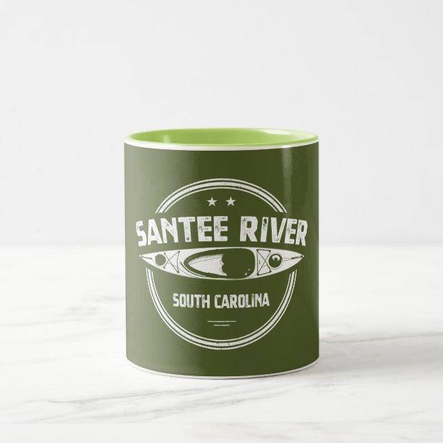 Caneca De Café Em Dois Tons Santee River Carolina do Sul Kayaking (Centro)