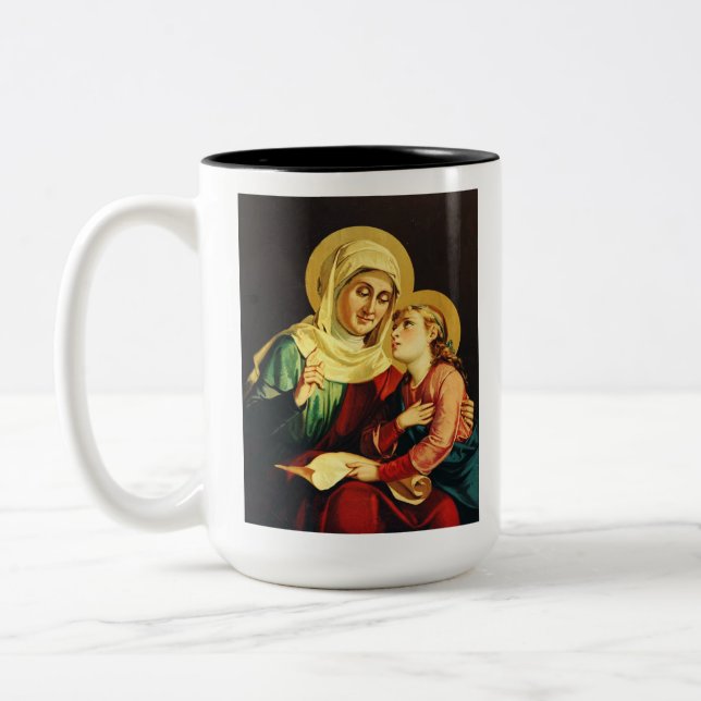 Caneca De Café Em Dois Tons Santo Ann e Virgem Maria (Esquerda)