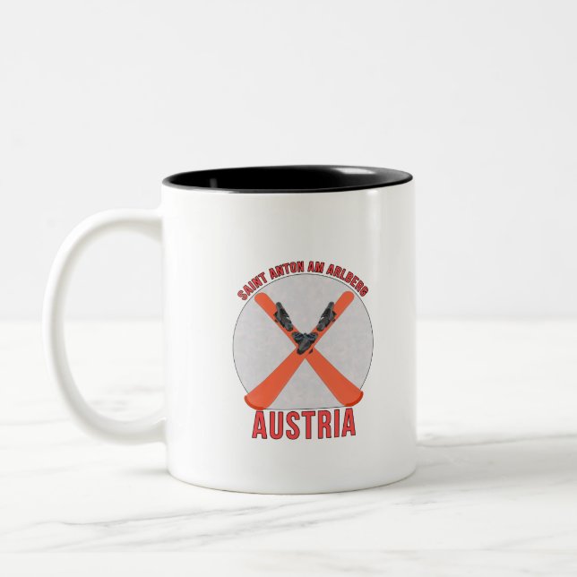 Caneca De Café Em Dois Tons Santo Antão no Arlberg, Áustria (Esquerda)
