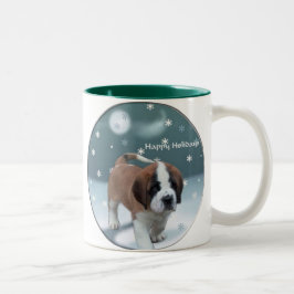 Caneca De Café Em Dois Tons Santo Bernard Puppy presentes de Natal