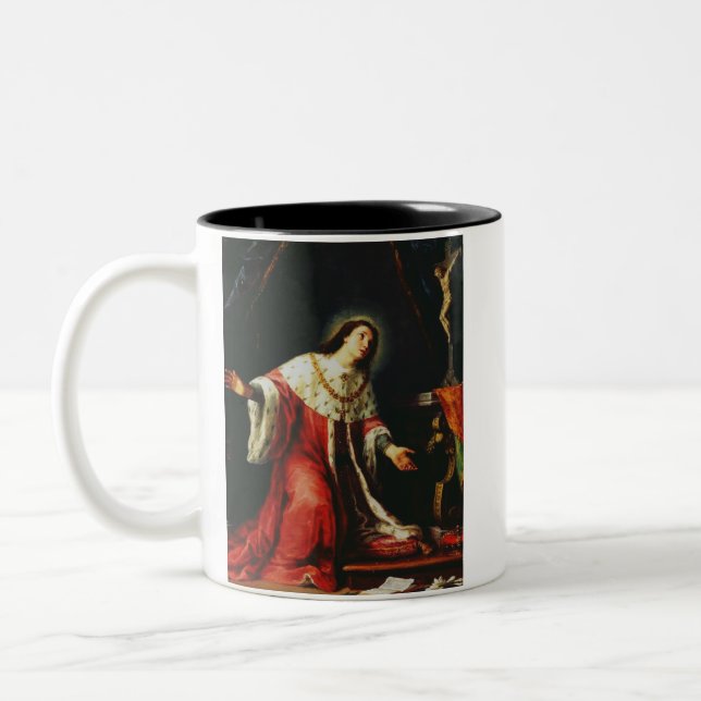 Caneca De Café Em Dois Tons Santo Casimiro Jagiellão - Padroeiro da Polônia (Esquerda)