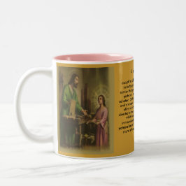 Caneca De Café Em Dois Tons Santo Joseph Prayer