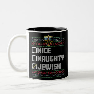 Caneca De Café Em Dois Tons Santo Judeu Legal Safado Natal Feio Hanukkah