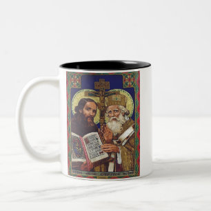 Caneca De Café Em Dois Tons Santos Cirilo e Metódio Patronos da Europa