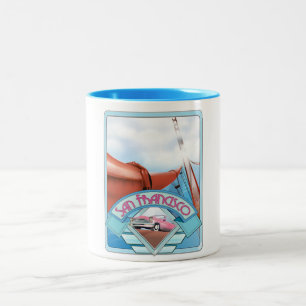 Caneca De Café Em Dois Tons São Francisco, EUA, poster de viagens