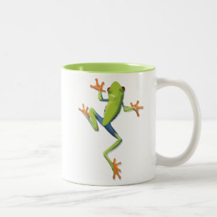 Caneca De Café Em Dois Tons Sapo anfíbio-verde  