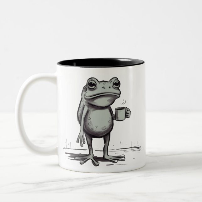 Caneca De Café Em Dois Tons Sapo Bebendo Café Meme Místico Presente Amante de  (Esquerda)