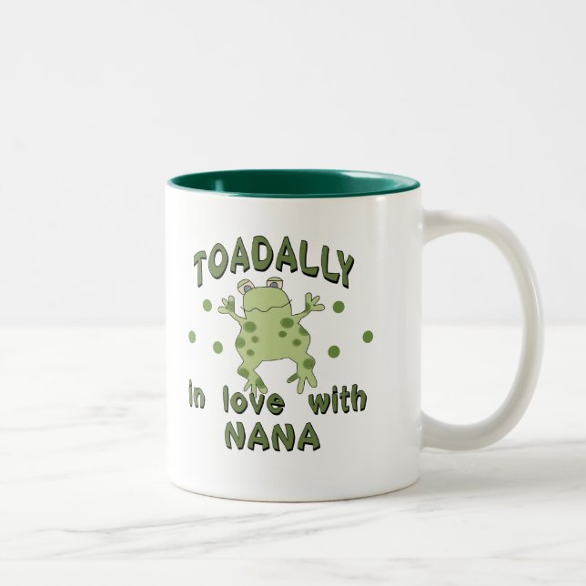 Caneca De Café Em Dois Tons Sapo de Nana do amor de TOADALLY (Direita)