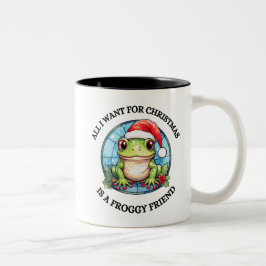 Caneca De Café Em Dois Tons Sapo de Natal