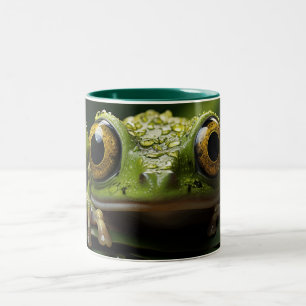 Caneca De Café Em Dois Tons Sapo Fofo com Design de Sapo de Desenho Animado pa