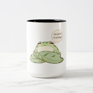 Caneca De Café Em Dois Tons Sapo Kawaii de Não Perturbe Dormindo Design