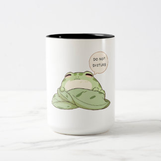 Caneca De Café Em Dois Tons Sapo Kawaii de Não Perturbe Dormindo Design