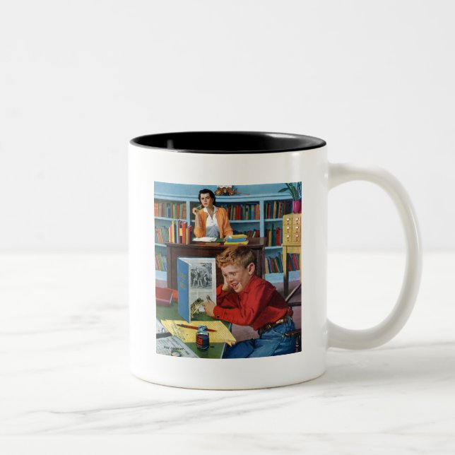 Caneca De Café Em Dois Tons Sapo na Biblioteca (Direita)