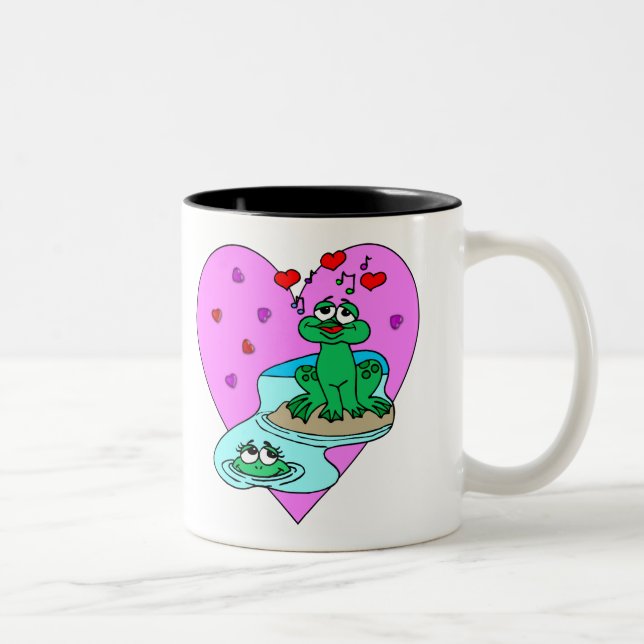 Caneca De Café Em Dois Tons Sapos no amor (Direita)