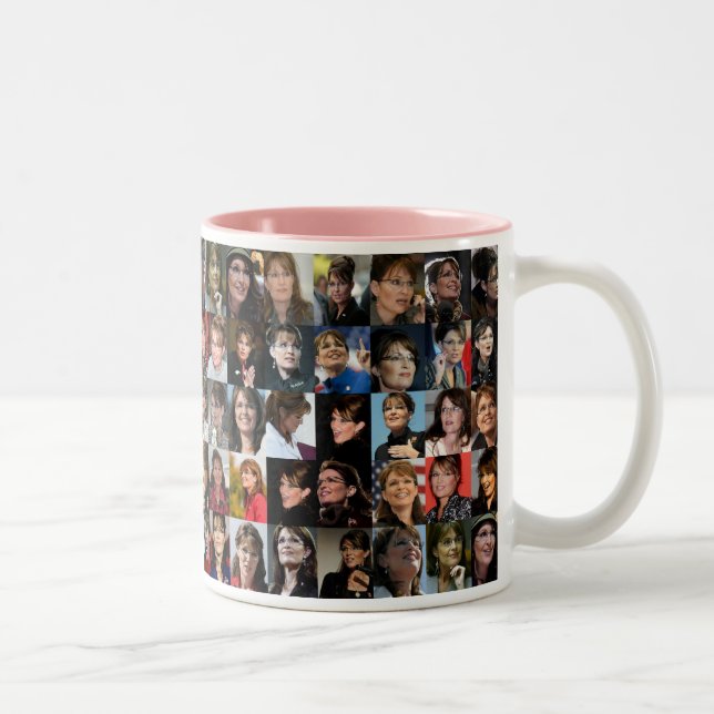 Caneca De Café Em Dois Tons Sarah Palin - Collage Mug (Direita)