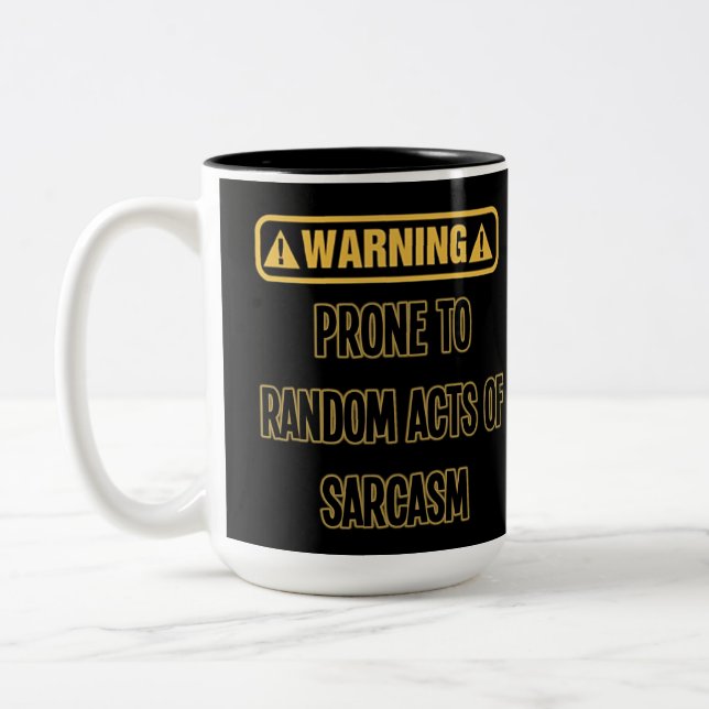 Caneca De Café Em Dois Tons Sarcasm Advertência Humor (Esquerda)