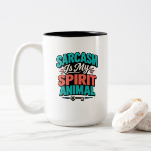 Caneca De Café Em Dois Tons Sarcasmo É Meu Animal Espiritual
