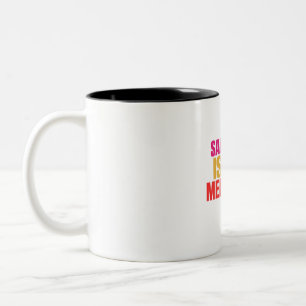 Caneca De Café Em Dois Tons Sarcasmo É Meu Medicamento Citação Divertida Tipog