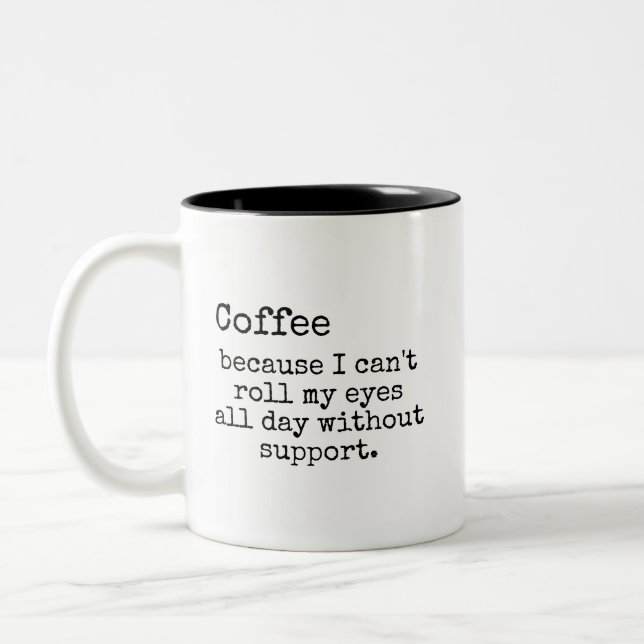Caneca De Café Em Dois Tons Sarcastic Eye-Roll Coffee Mug (Esquerda)