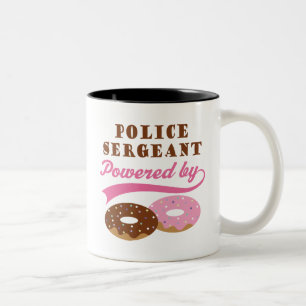 Caneca De Café Em Dois Tons Sargento de polícia presente engraçado