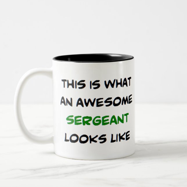 Caneca De Café Em Dois Tons sargento, incrível (Esquerda)