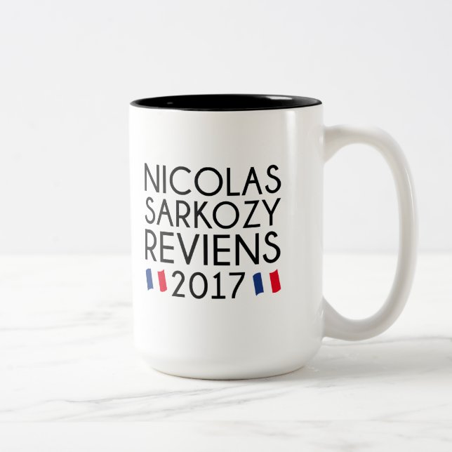 Caneca De Café Em Dois Tons Sarkozy Reviens 2017 (Direita)