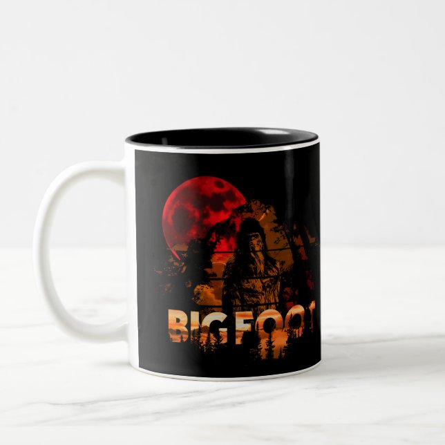 Caneca De Café Em Dois Tons Sasquatch do Homem de Montanha Big Foot (Esquerda)