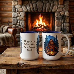 Caneca De Café Em Dois Tons Sasquatch que se Destaca