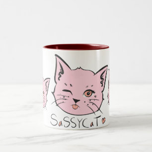 Caneca De Café Em Dois Tons Sassy Cat Mug