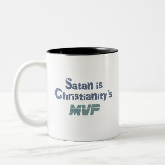 Caneca De Café Em Dois Tons Satã é MVP do Cristianismo