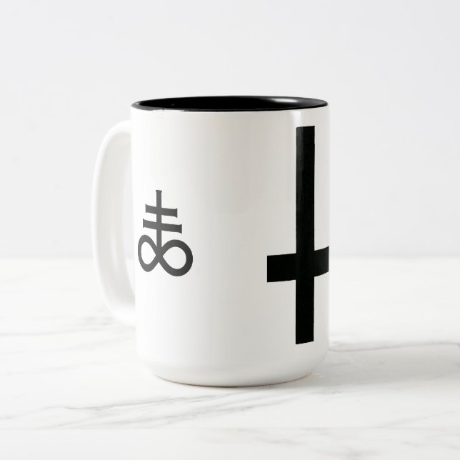 Caneca De Café Em Dois Tons Satanic (Frente Esquerda)