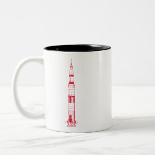 Caneca De Café Em Dois Tons Saturn Rocket