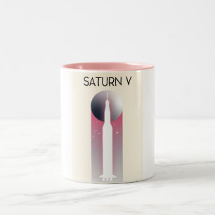 Caneca De Café Em Dois Tons Saturn V Apollo Space Art