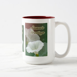 Caneca De Café Em Dois Tons Saudações da Época - Bindweed Branco