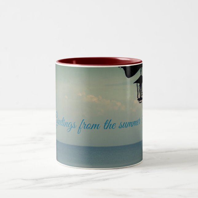 Caneca De Café Em Dois Tons Saudações da Paisagem de Verão (Centro)