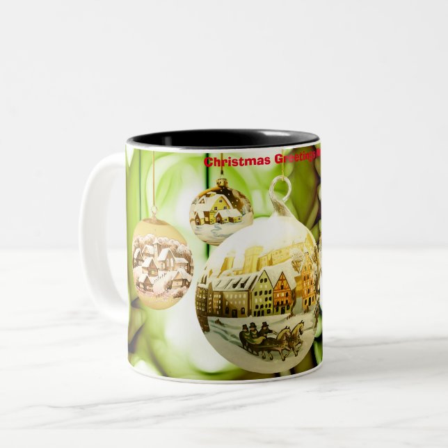 Caneca De Café Em Dois Tons Saudações de Natal Mãe (Frente Esquerda)
