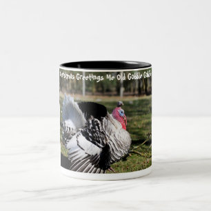 Caneca De Café Em Dois Tons Saudações de Natal Me Old Gobble Gobble